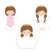 Kit 3 Totens Display MDF Adesivado Batizado 25cm Kit 3 Totens Display MDF Adesivado Batizado 25cm