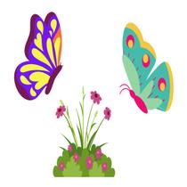 Kit 3 Totens Display MDF Adesivado Borboletas 50cm Kit 3 Totens Display MDF Adesivado Borboletas 50cm