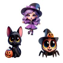 Kit 3 Totens Display Mdf Adesivado Cenário Halloween 25cm Kit 3 Totens Display Mdf Adesivado Cenário Halloween 25cm