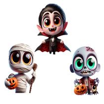 Kit 3 Totens Display Mdf Adesivado Cenário Halloween 50cm