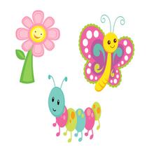 Kit 3 Totens Display MDF Adesivado Jardim Encantado 25cm Kit 3 Totens Display MDF Adesivado Jardim Encantado 25cm