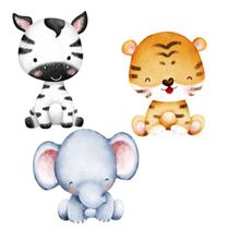 Kit 3 Totens Display MDF Adesivado Safari 25cm Kit 3 Totens Display MDF Adesivado Safari 25cm