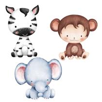 Kit 3 Totens Display MDF Adesivado Safari 25cm Kit 3 Totens Display MDF Adesivado Safari 25cm