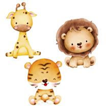 Kit 3 Totens Display MDF Adesivado Safari 25cm Kit 3 Totens Display MDF Adesivado Safari 25cm