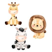 Kit 3 Totens Display MDF Adesivado Safari 50cm Kit 3 Totens Display MDF Adesivado Safari 50cm