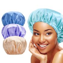 Kit 3 Touca de Cetim Toca Anti Frizz Ajustável Toque de Seda Kit 3 Touca de Cetim Toca Anti Frizz Ajustável Toque de Seda