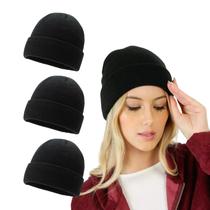 Kit 3 Touca Gorro Adulto Poliester Frio Inverno Unissex