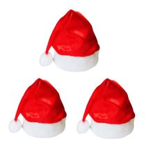 Kit 3 Toucas Gorro Papai Noel em Feltro Natal Fantasia