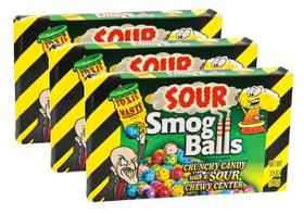 kit 3 Toxic Waste Sour Smog Balls - Balas Super Ácidas 100g
