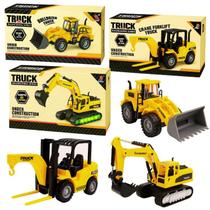 Kit 3 Tratores Escavadeira Empilhadeira Brinquedo Infantil Kit 3 Tratores Escavadeira Empilhadeira Brinquedo Infantil