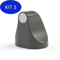 Kit 3 Trava Porta Magnético Universal Comfortdoor Cinza