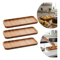 Kit 3 Travessas Bandejas Bambu Retangular Cozinha 28x11 Lyor Kit 3 Travessas Bandejas Bambu Retangular Cozinha 28x11 Lyor