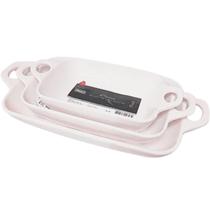 Kit 3 Travessas Cerâmica Com Alça Assadeira Refratária Forno Com Alça Refratário Kit 3 Travessas Cerâmica Com Alça Assadeira Refratária Forno Com Alça Refratário