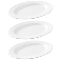 Kit 3 Travessas de Melamina Bandeja Oval Servir Porções Petiscos Saladas Pratos Quentes - Haus Concept Kit 3 Travessas de Melamina Bandeja Oval Servir Porções Petiscos Saladas Pratos Quentes - Haus Concept