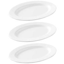 Kit 3 Travessas de Melamina Bandeja Oval Servir Porções Petiscos Saladas Pratos Quentes Kit 3 Travessas de Melamina Bandeja Oval Servir Porções Petiscos Saladas Pratos Quentes