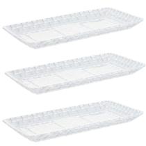 Kit 3 Travessas de Vidro Cristal Para Sobremesa Tress 25cm