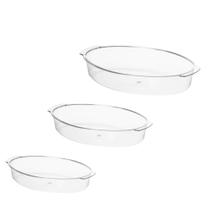 Kit 3 Travessas Para Alimentos - Bowl - Saladeira - Pequena, Média e Grande