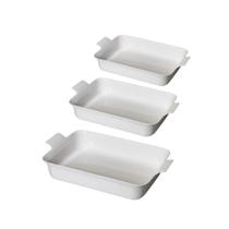 Kit 3 Travessas Retangular M P G C/ Alças Branca Le Chef Tigela Para Servir Vasilha Cozinha Kit 3 Travessas Retangular M P G C/ Alças Branca Le Chef Tigela Para Servir Vasilha Cozinha