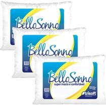 KIT 3 TRAVESSEIRO ADULTO BELLO SONO TRISOFT 45 cm X 65 cm