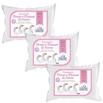 Kit 3 Travesseiros 95% Penas e 5% Plumas - Macio