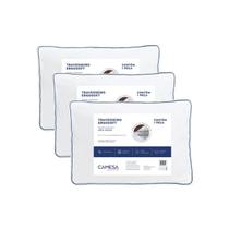 Kit 3 Travesseiros Camesa Ergossoft 50x70 Antialérgico Lavável Macio Suporte Ergonômico