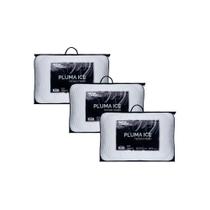 Kit 3 Travesseiros de Fibra Pluma Ice Master Comfort 70x50