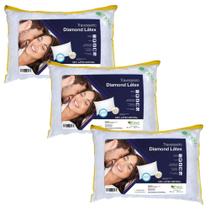 Kit 3 Travesseiros Diamond - Flocos de Látex