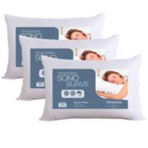 Kit 3 Travesseiros Hedrons Sono Suave Antialérgico 50X70 Cm