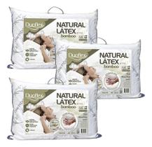 Kit 3 Travesseiros Látex Alto Bamboo Ideal Dormir Lado