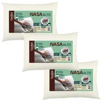 Kit 3 Travesseiros NASA Alto Duoflex Antiácaro Com Espuma Viscoelástica NS1119