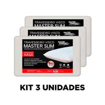 Kit 3 Travesseiros Nasa Master Slim Conforto Viscoelástico
