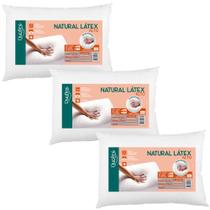 Kit 3 Travesseiros Natural Látex Alto 16cm