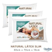 Kit 3 Travesseiros Natural Látex Slim 50x70 - Lavável - LN3100 - Duoflex