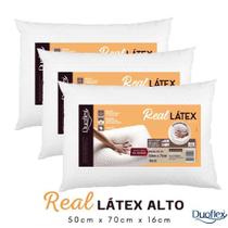 Kit 3 Travesseiros Real Látex Duoflex 50x70x16