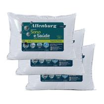 Kit 3 Travesseiros Suporte Firme Anti Alérgico Sono E Saúde Altenburg 180fios Lavável 50cm x 70cm