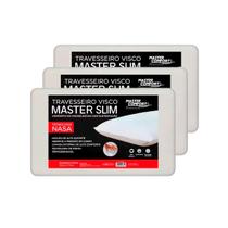 Kit 3 Travesseiros Viscoelástico Master Slim Sono Conforto Kit 3 Travesseiros Viscoelástico Master Slim Sono Conforto