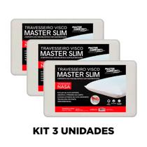 Kit 3 Travesseiros Viscoelástico Master Slim Sono Conforto