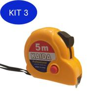 Kit 3 Trena Métrica Profissional Básica Freio Manual 5M Resistente