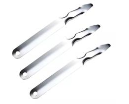 Kit 3 Três Extrator De Grampo Tipo Espatula Em Aço Inoxidavel