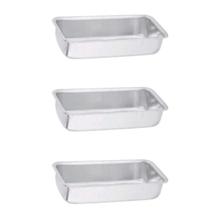KIT 3 TRÊS Formas Assadeira PÃO GRANDE N3 Caseiro Bolo Inglês Retangular 28x11x5cm
