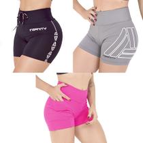 Kit - 3 (três) Shorts Feminino Insanity Fitness Maze + Diamond + Five