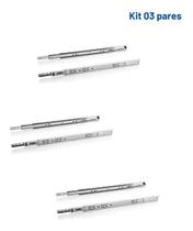 Kit 3 Trilhos Telesc Corrediça P/ Gavetas 25cm Normal Life Kit 3 Trilhos Telesc Corrediça P/ Gavetas 25cm Normal Life
