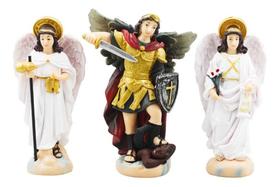 Kit 3 Trio De Arcanjos Rafael Miguel Gabriel Pequenos - 10cm