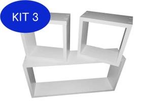 Kit 3 Trio De Nicho Mdf Cor Branco.