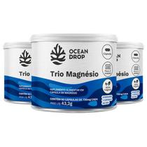 Kit 3 Trio Magnésio Ocean Drop Vegano 60 Cápsulas