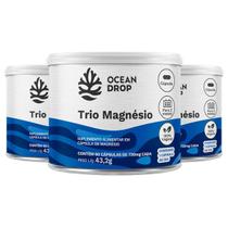 Kit 3 Trio Magnésio Ocean Drop Vegano 60 Cápsulas Kit 3 Trio Magnésio Ocean Drop Vegano 60 Cápsulas