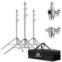 Kit 3 Tripés De Iluminação Inoxidável Greika Fcs288l Para Até 15kg + Bolsa De Transporte