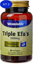Kit 3 Triple Efas Omega 3 6 9-60 Cápsulas - Vitaminlife