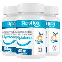 Kit 3 Triptofano Apisnutri 780mg 60 Cápsulas