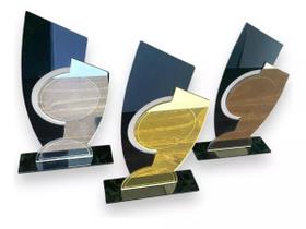 Kit 3 Troféu Universal Dourado, Prata E Bronze 11x25 Kit 3 Troféu Universal Dourado, Prata E Bronze 11x25